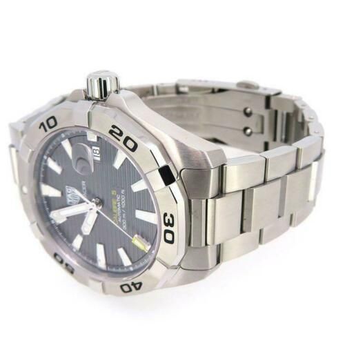 Tag Heuer Aquaracer Calibre 5 Grey Dial Silver Steel Strap Watch for Men - WBD2113.BA0928