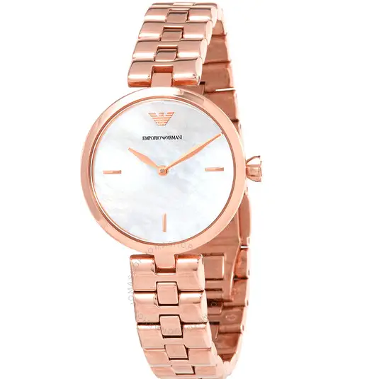 Emporio Armani Arianna Analog Mother of Pearl Dial Rose Gold Steel Strap Watch For Women - AR11196