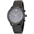 Emporio Armani Mario Chronograph Black Dial Black Steel Strap Watch For Men - AR11242