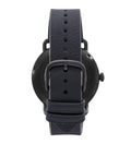 Emporio Armani Aviator Chronograph Black Dial Black Leather Strap Watch For Men - AR60028