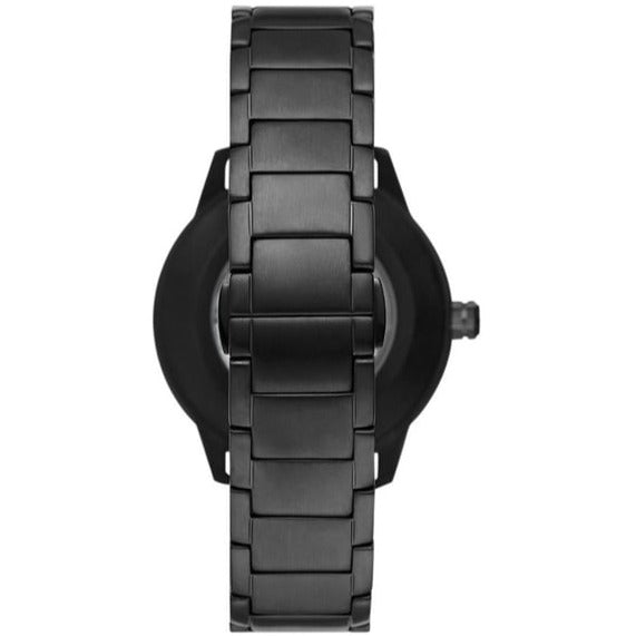 Emporio Armani Meccanico Automatic Black Dial Black Steel Strap Watch For Men - AR60054