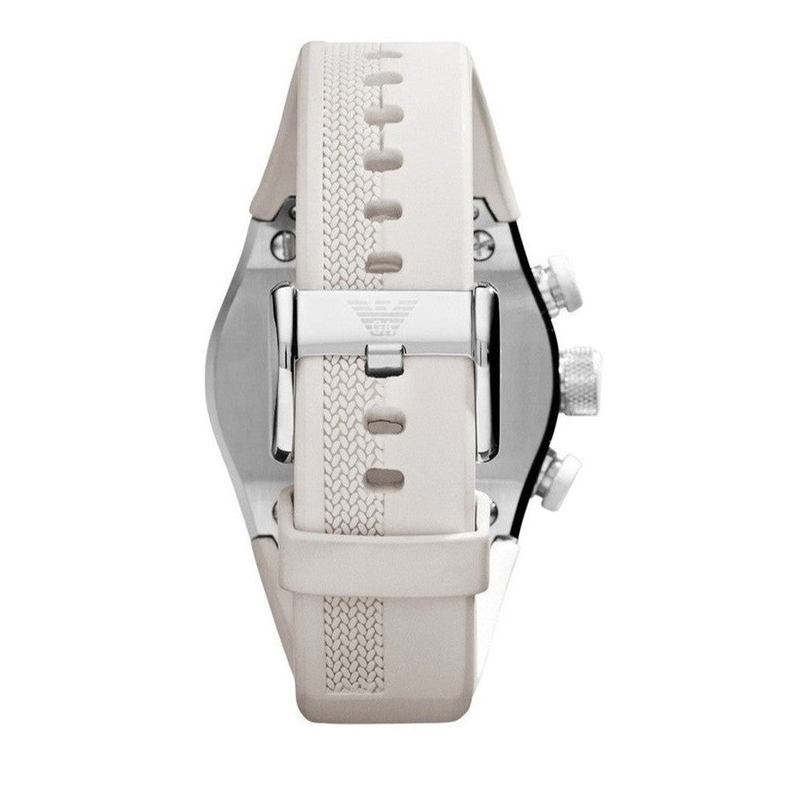 Emporio Armani Sportivo Analog Quartz White Dial White Rubber Strap Watch For Men - AR6103