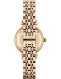 Emporio Armani Gianni T Bar White Mother of Pearl Dial Gold Steel Strap Watch For Women - AR1907