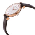 Emporio Armani Gianni T-Bar Silver Dial Brown Leather Strap Watch For Women - AR11269