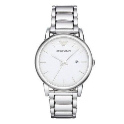 Emporio Armani Classic Luigi Quartz Silver Dial Silver Steel Strap Watch For Men - AR1854