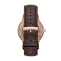 Emporio Armani Meccanico Automatic Silver Dial Brown Leather Strap Watch For Men - AR60039