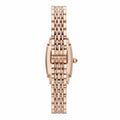 Emporio Armani Gianni T Bar Quartz Crystals White Dial Rose Gold Steel Strap Watch For Women - AR11406