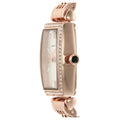 Emporio Armani Gianni T Bar Quartz Crystals White Dial Rose Gold Steel Strap Watch For Women - AR11406