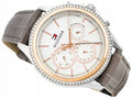 Tommy Hilfiger Ari Diamonds White Dial Grey Leather Strap Watch for Women - 1781980