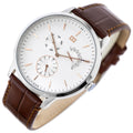 Tommy Hilfiger Brad Chronograph White Dial Brown Leather Strap Watch For Men - 1710389