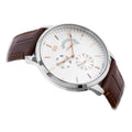 Tommy Hilfiger Brad Chronograph White Dial Brown Leather Strap Watch For Men - 1710389