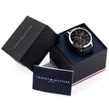 Tommy Hilfiger Brad Chronograph Black Dial Black Leather Strap Watch For Men - 1710391