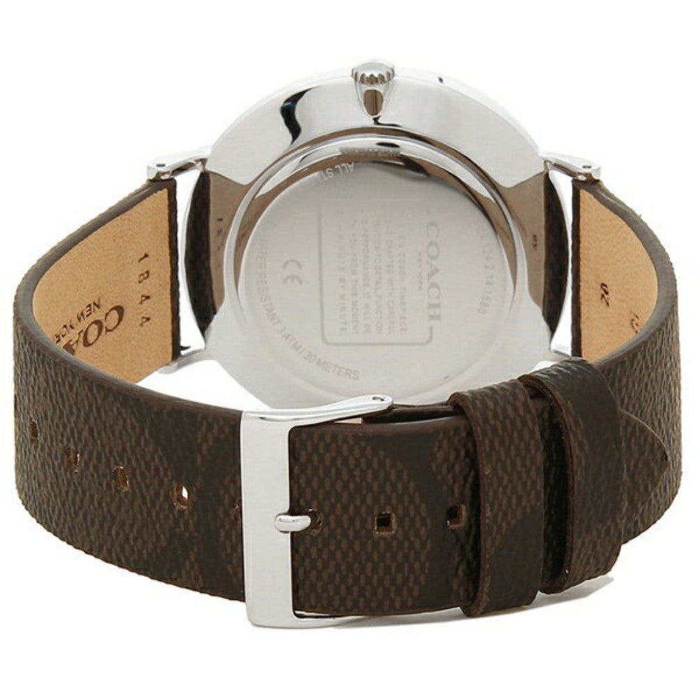 Coach Charles Black Dial Brown Leather Strap Watch for Women - 14602156