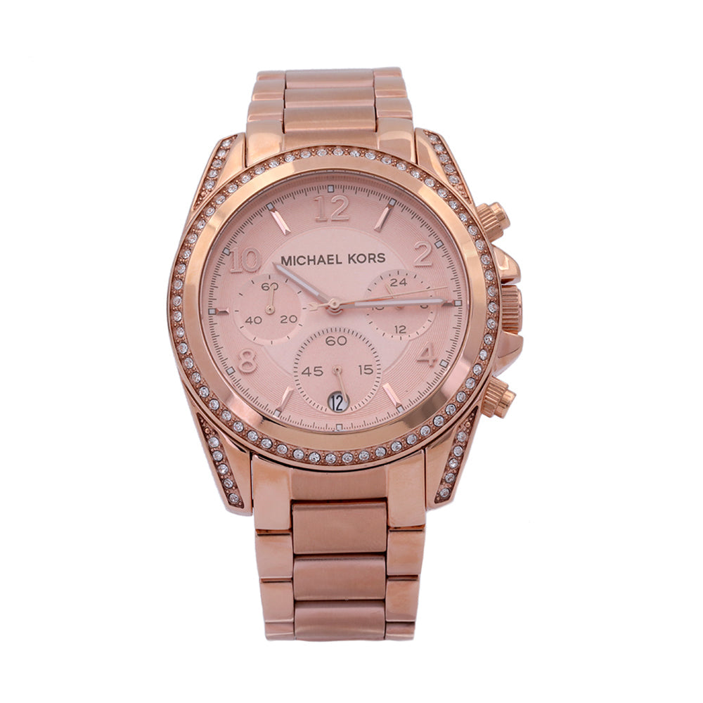 Michael Kors Blair Rose Gold Dial Rose Gold Steel Strap Watch for Women - MK5263