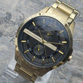 Armani Exchange Hampton Chronograph Black Dial Gold Steel Strap Watch For Men - AX2122