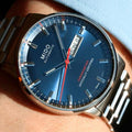 Mido Commander II Automatic Chronometer Blue Dial Silver Steel Strap Watch For Men - M021.431.11.041.00