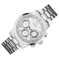 Guess Sunrise Multifunction Quartz White Dial Silver Steel Strap Watch For Women - W0330L3