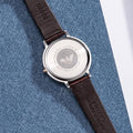 Emporio Armani Dress Quartz Silver Dial Brown Leather Strap Watch For Women - AR11063