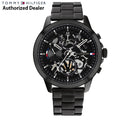 Tommy Hilfiger Henry Chronograph Black Dial Black Steel Strap Watch For Men - 1710478