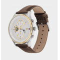 Tommy Hilfiger Weston Chronograph Silver Dial Brown Leather Strap Watch For Men - 1710501