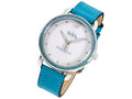 Coach Delancey White Dial Turquoise Leather Strap Watch for Women - 14502884