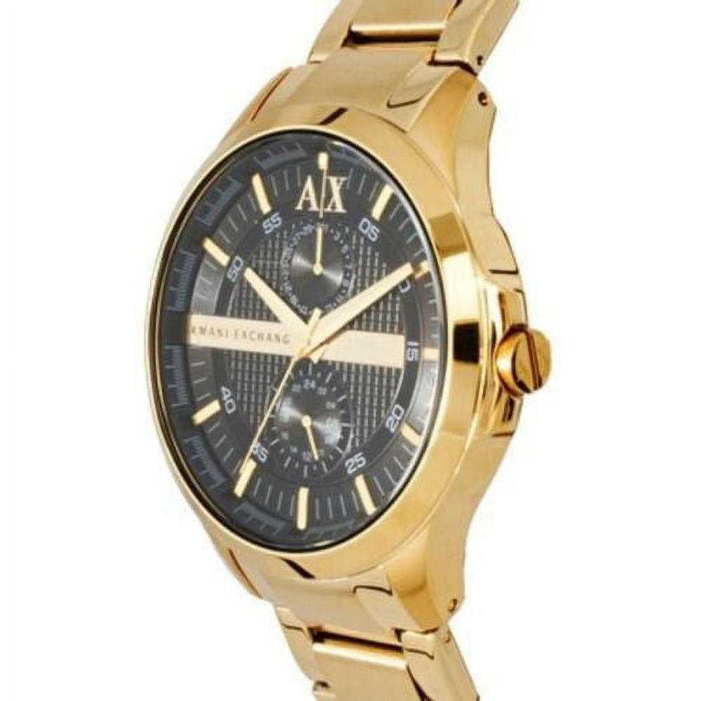 Armani Exchange Hampton Chronograph Black Dial Gold Steel Strap Watch For Men - AX2122