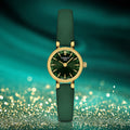 Tissot Lovely Round Mother of Pearl Green Dial Green Leather Strap Watch for Women - T140.009.36.091.00