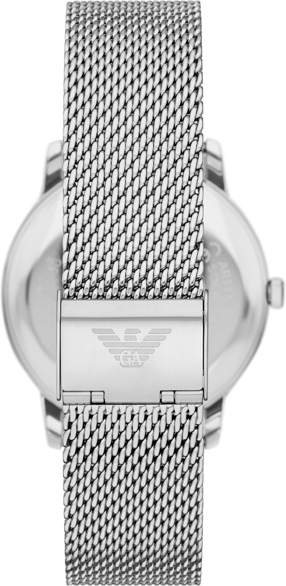 Emporio Armani Minimalist Quartz Green Dial Silver Mesh Bracelet Watch For Men - AR11578