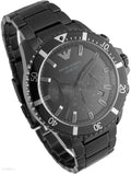 Emporio Armani Diver Chronograph Black Dial Black Steel Strap Watch For Men - AR11363