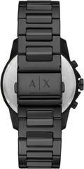 Armani Exchange Banks Chronograph Black Dial Black Steel Strap Watch For Men - AX1722