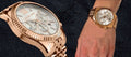 Michael Kors Lexington Chronograph White Dial Rose Gold Steel Strap Watch For Women - MK8313