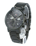 Tommy Hilfiger Evan Chronograph Quartz Black Dial Black Steel Strap Watch For Men - 1710410