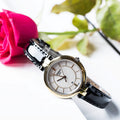 Tissot T Lady Flamingo Mother of Pearl Dial Black Leather Strap Watch for Women - T094.210.16.111.00