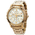 Fossil Dean Chronograph Beige Dial Gold Steel Strap Watch for Men - FS4867