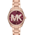 Michael Kors Janelle Quartz Maroon Dial Rose Gold Steel Strap Watch For Women - MK7382