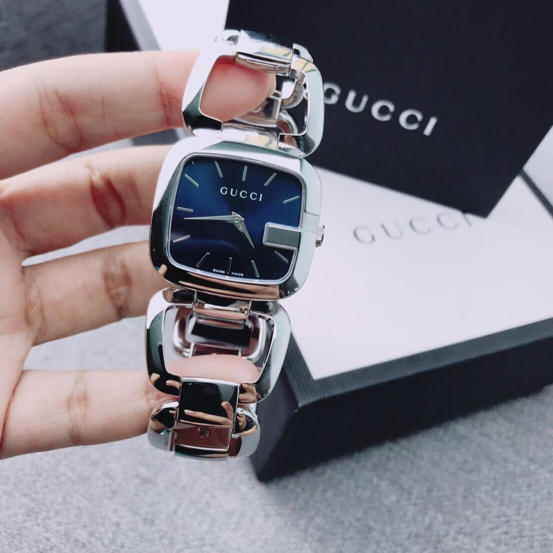 Gucci G Gucci Blue Dial Silver Steel Strap Watch For Women - YA125508