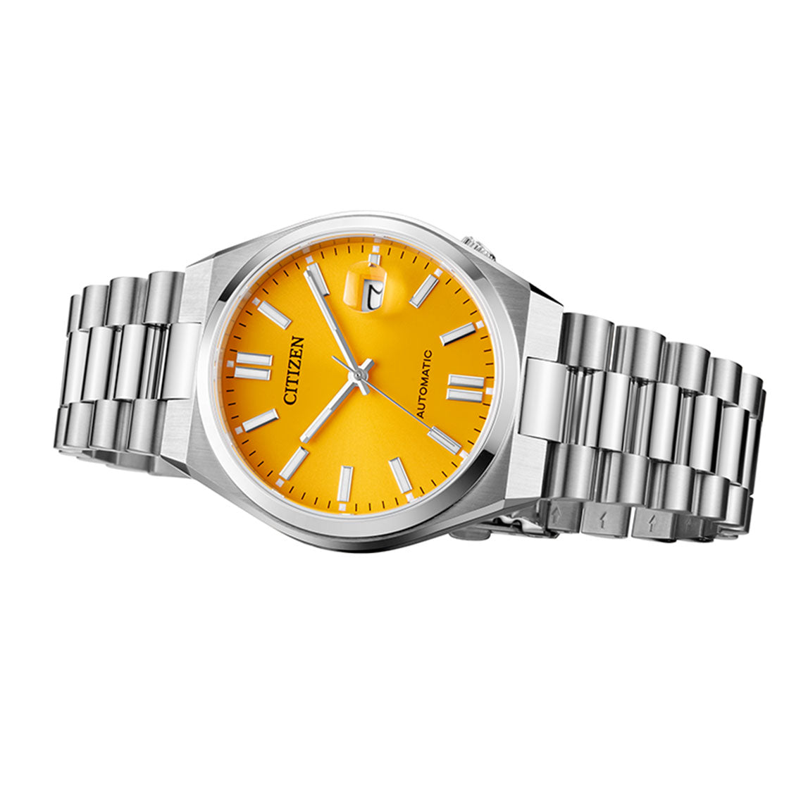 Citizen Tsuyosa Automatic Yellow Dial Silver Steel Strap Watch for Men - NJ0150-81Z