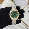 Versace Greca Time Quartz Green Dial Two Tone Steel Strap Watch For Men - VE3K00422