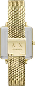 Armani Exchange Lola Quartz Gold Dial Gold Mesh Strap Watch For Women - AX5801