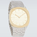 Gucci 25H Quartz Gold Dial Silver Steel Strap Watch for Men - YA163405