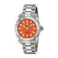 Gucci Dive Automatic Orange Dial Silver Steel Strap Watch for Men - YA136355