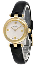 Gucci Diamantissima Mother of Pearl Dial Black Leather Strap Watch for Women - YA141404