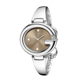 Gucci Guccissima Brown Dial Silver Steel Strap Watch For Women - YA134302