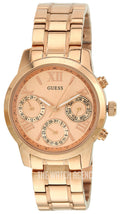 Guess Mini Sunrise Chronograph Quartz Rose Gold Dial Rose Gold Steel Strap Watch For Women - W0448L3