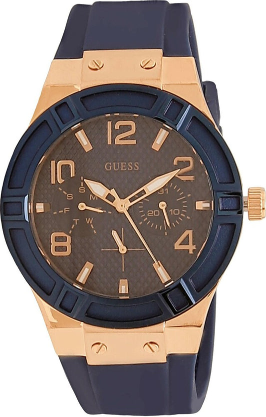 Guess Jet Setter Analog Quartz Blue Dial Blue Rubber Strap Watch For Women - W0571L1