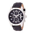 Guess Exec Chronograph Quartz Black Dial Black Leather Strap Watch for Men - W0076G1