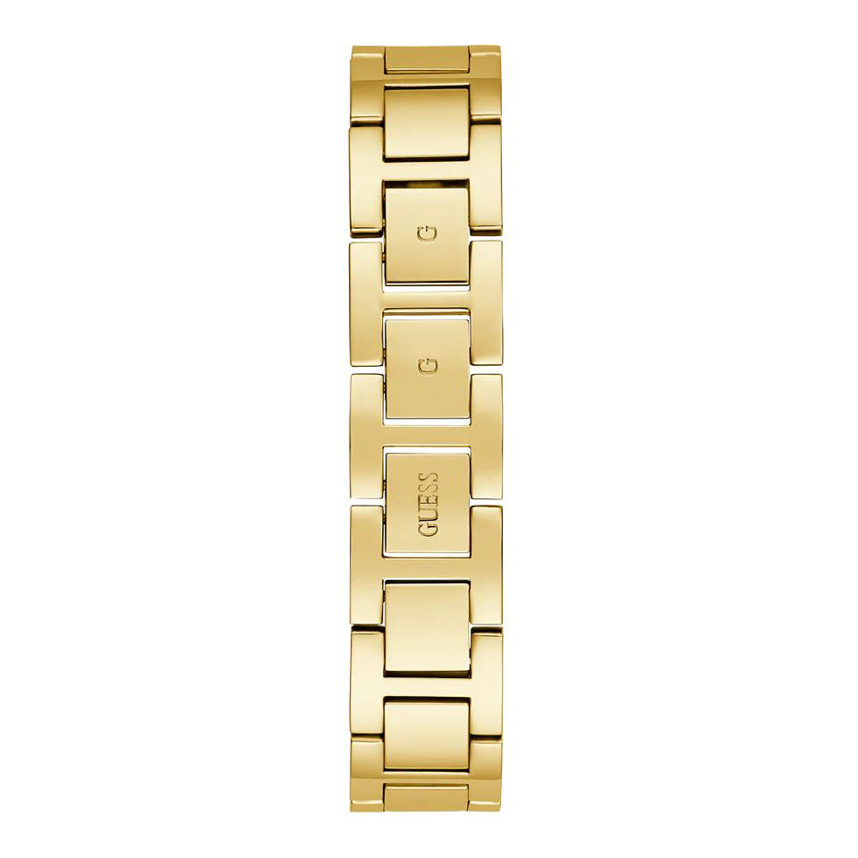 Guess Fame Crystals Gold Dial Gold Steel Strap Watch For Women - GW0644L2