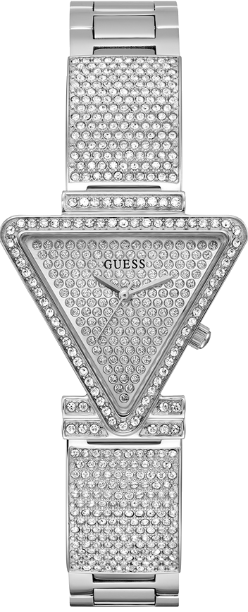 Guess Fame Quartz Crystals Silver Dial Silver Steel Strap Watch For Women - GW0644L1