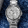 Guess Queen Quartz Silver Dial Silver Steel Strap Watch For Women - GW0464L1