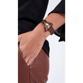 Guess Fame Quartz Rose Gold Dial Brown Leather Strap Watch For Women - GW0548L2